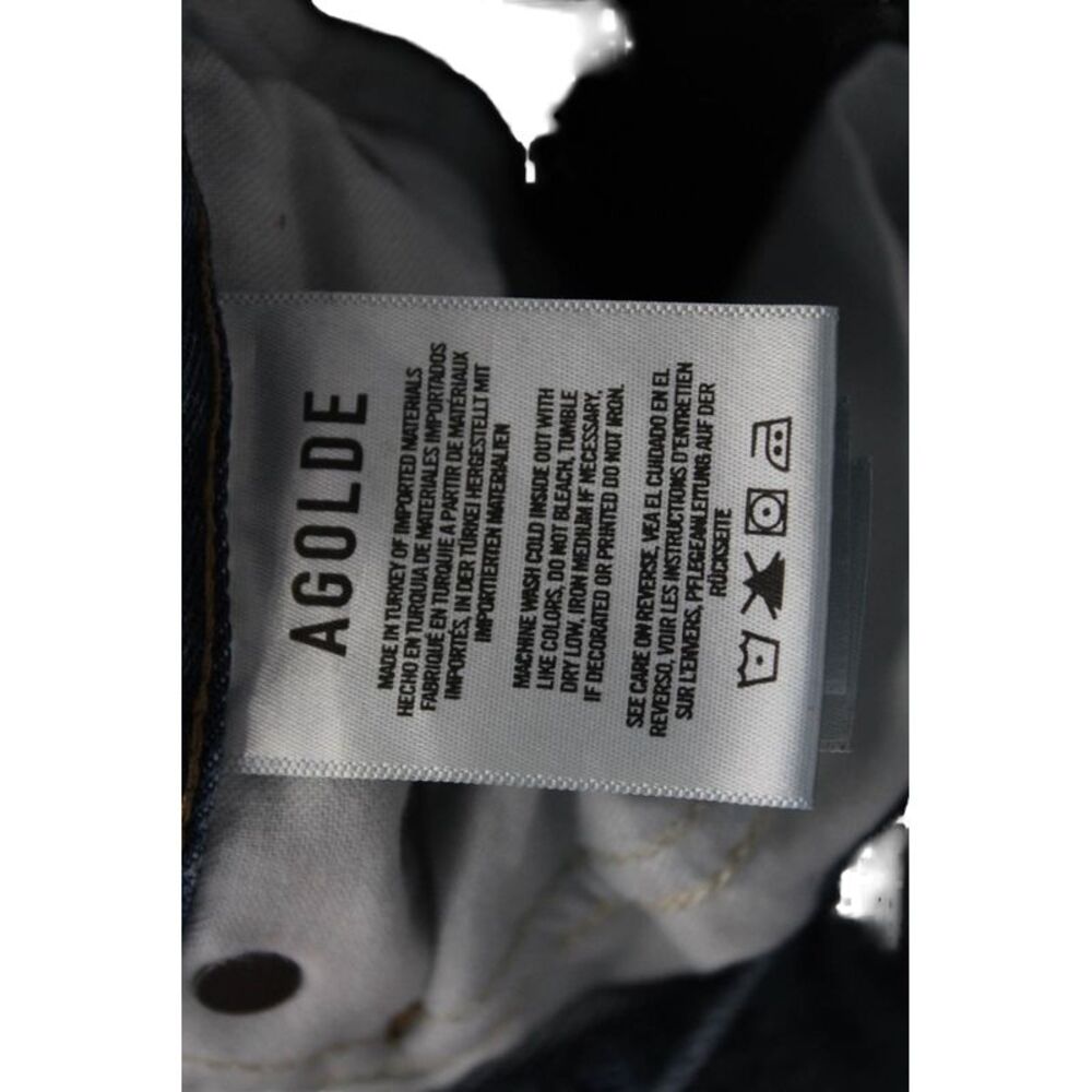 Agolde Womens Cotton Button Closure High Waisted Distressed Jeans Blue Size 24 - Picture 5 of 6